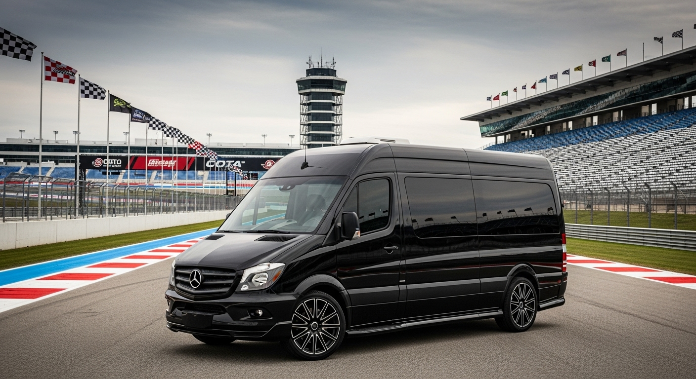 COTA Austin luxury transportation Mercedes Sprinter van interior with executive seating for Circuit of the Americas event